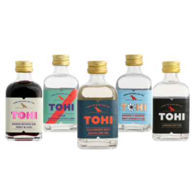 Komplekt Tohi Gin minipudelitega. 5 suveniirpudelit