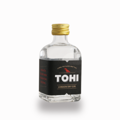 Minipudel Tohi London Dry Gin. Suveniirpudel klassikalise džinniga