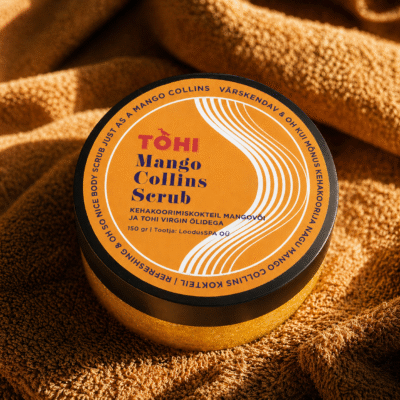 Kehakoorija Tohi džinnivabrikust. Kuldne Mango Collins Body Scrub - täpselt nagu see kuulus kokteil